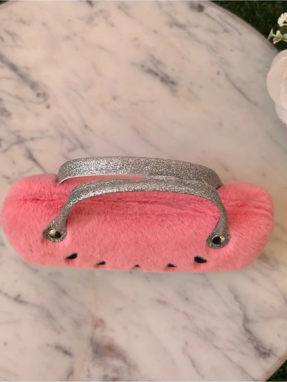 Kids Plush Watermelon Sunglasses Case - Pink and Mint Green